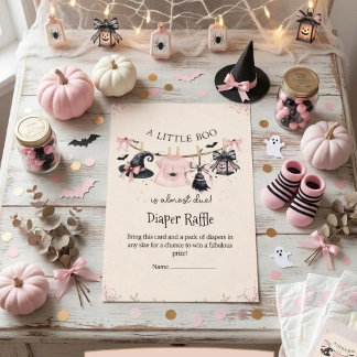 Eine kleine Hexenmütze Rosa Halloween-Baby-Party Begleitkarte