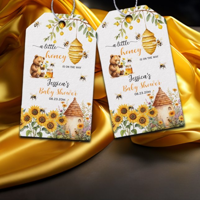Eine kleine Honey Bee Baby Dusche Geschenkanhänger (Von Creator hochgeladen)