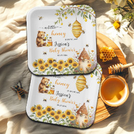 Eine kleine Honey Bee Baby Dusche Pappteller