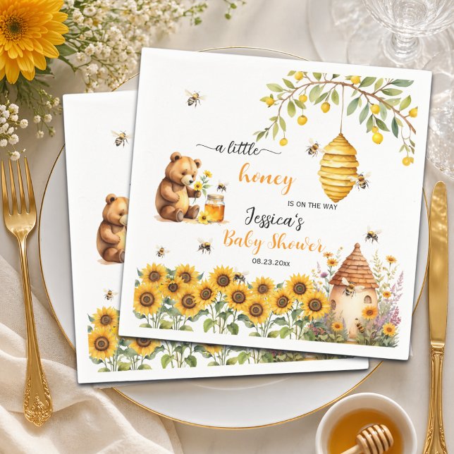Eine kleine Honey Bee Baby Dusche Serviette (Von Creator hochgeladen)