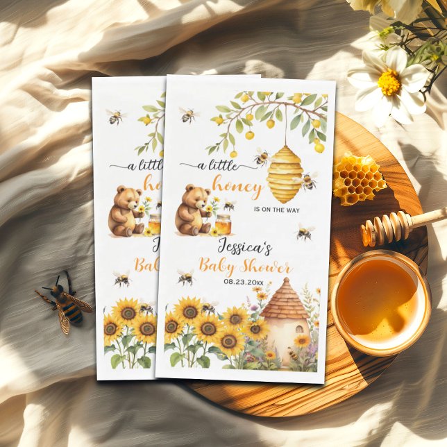 Eine kleine Honey Bee Baby Dusche Serviette (Von Creator hochgeladen)