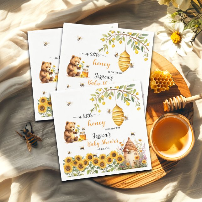 Eine kleine Honey Bee Baby Dusche Serviette (Von Creator hochgeladen)