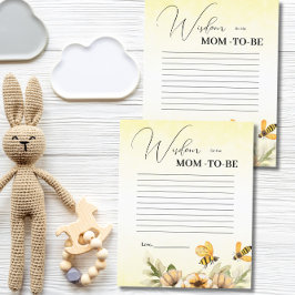 Eine kleine Honey Bee Mama to be Advice Card