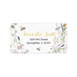 Eine kleine Honey Bee Wildblume Baby Dusche Adress Adressaufkleber