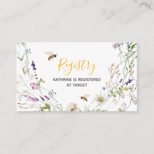 Eine kleine Honey Bee Wildblume Baby Shower Regist Begleitkarte