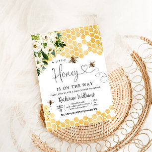Eine kleine Honig ist auf dem Weg Biene Thema Baby Einladung