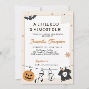 Eine kleine Horrorgestalt Halloween-Baby-Party  Einladung