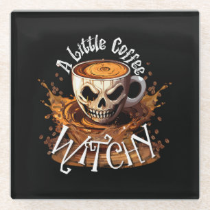 Eine kleine Kaffeehexerei Glasuntersetzer