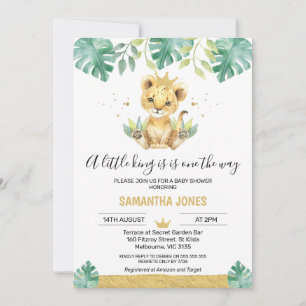 Eine kleine King Lion Crown Baby Dusche Einladung