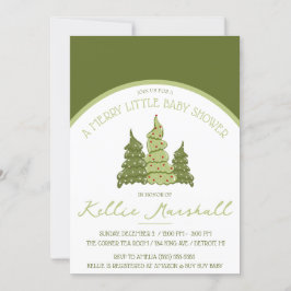 Eine kleine kleine Babydusche, eine grüne und beig Einladung