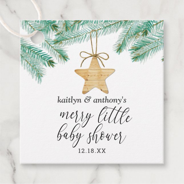 Eine kleine kleine Babydusche Geschenkanhänger (Vorderseite)