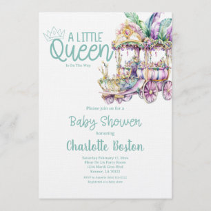 Eine kleine Königin Mardi Gras Float Baby Shower Einladung