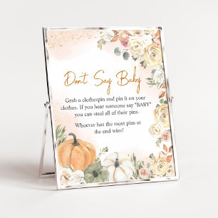 Eine kleine Kürbis-Fall-Babydusche sagt nicht Baby Poster