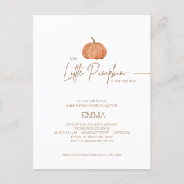 Eine kleine Kürbis-Fall-Gender-Neutral-Baby-Dusche Postkarte