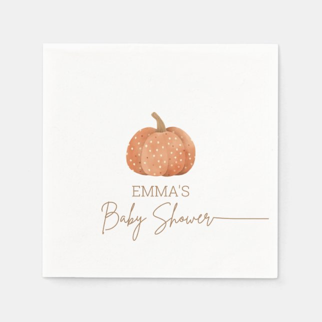 Eine kleine Kürbis-Fall-Gender-Neutral-Baby-Dusche Serviette (Vorderseite)