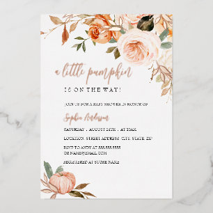 Eine kleine Kürbis Herbst Herbstfoil Kinderdusche Folieneinladung