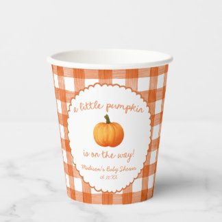 Eine kleine Kürbis-Launische Orange Herbst-Baby-Pa Pappbecher