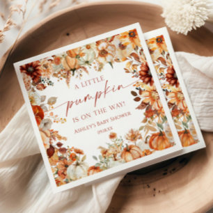Eine kleine Kürbis-Rustikal-Blumen-Baby-Party Serviette