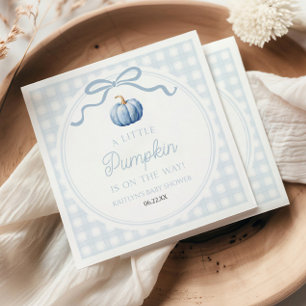 Eine kleine Kürbisblaue Schleife Herbst-Baby-Party Serviette