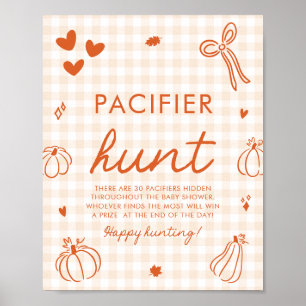 Eine kleine Kürbiskinder-Pacifier-Suche Baby Showe Poster