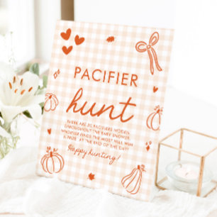 Eine kleine Kürbiskinder-Pacifier-Suche Baby Showe Sockelschild