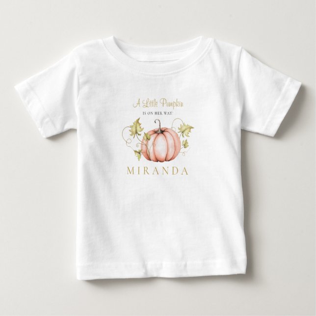 Eine kleine Kürbiskinderdusche Wasserfarbe Baby T-shirt (Vorderseite)