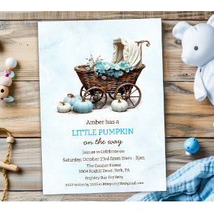 Eine kleine Kürbiskinderwagen-Babyparty Einladung