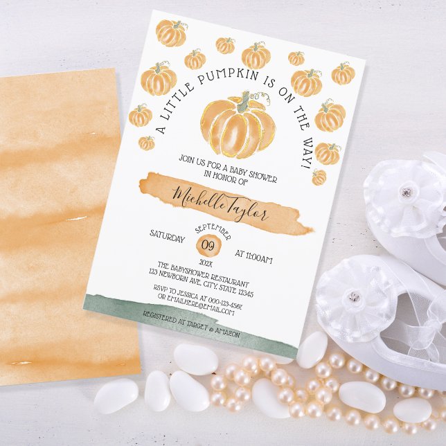 Eine kleine Kürbiskuhldusche im Herbst florale Bab Einladung (Von Creator hochgeladen)