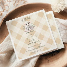 Eine kleine Lamm-Babydusche Serviette