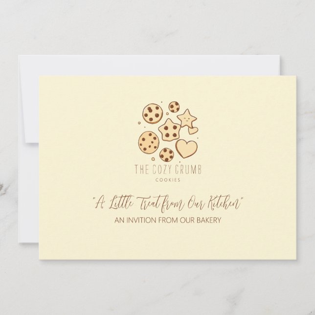 Eine kleine Leckerei aus unserer Küche (Creme) Einladung (Vorderseite)