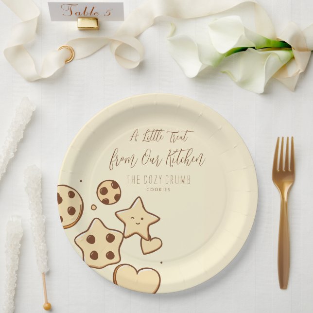 Eine kleine Leckerei aus unserer Küche (Creme) Pappteller (Hochzeit)