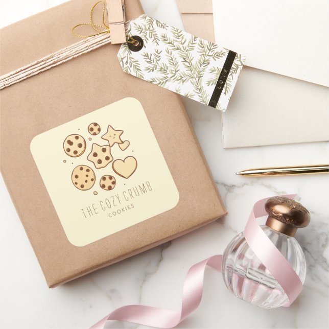 Eine kleine Leckerei aus unserer Küche (Creme) Quadratischer Aufkleber (Schenken)