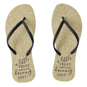 Eine kleine Leckerei für Ihre Tanzfüße- Gold Glitz Flip Flops