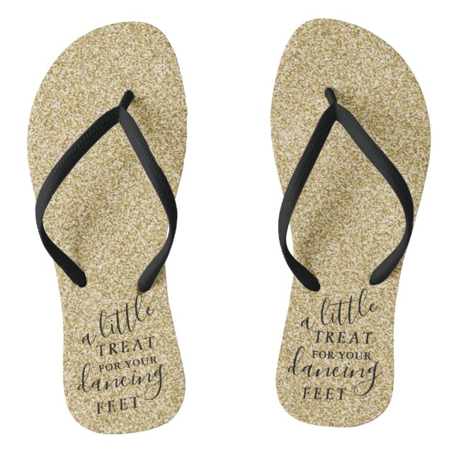 Eine kleine Leckerei für Ihre Tanzfüße- Gold Glitz Flip Flops (Fußbett)