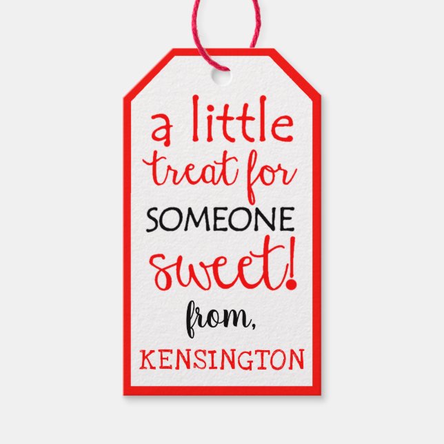 Eine kleine Leckerei für jemanden süßen Valentinst Geschenkanhänger (Vorderseite)