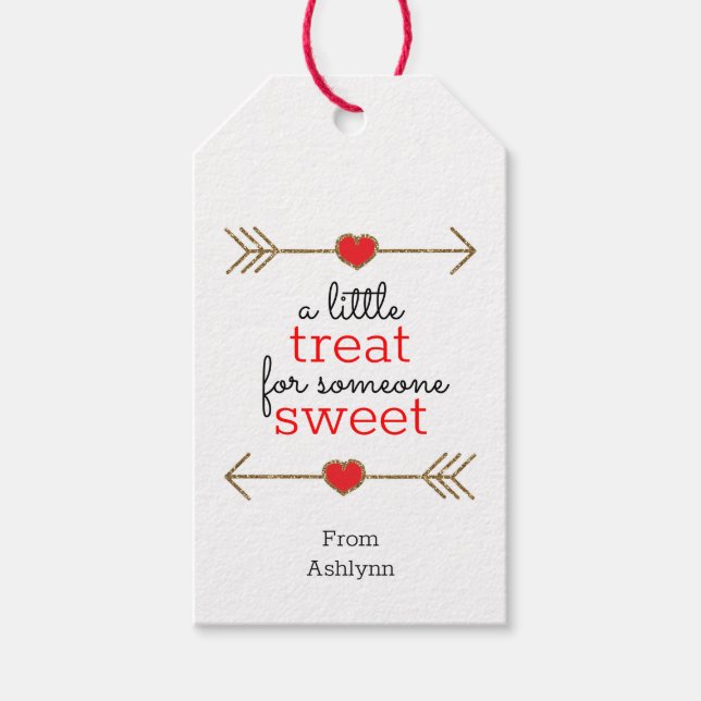 Eine kleine Leckerei für jemanden süßen Valentinst Geschenkanhänger (Vorderseite)