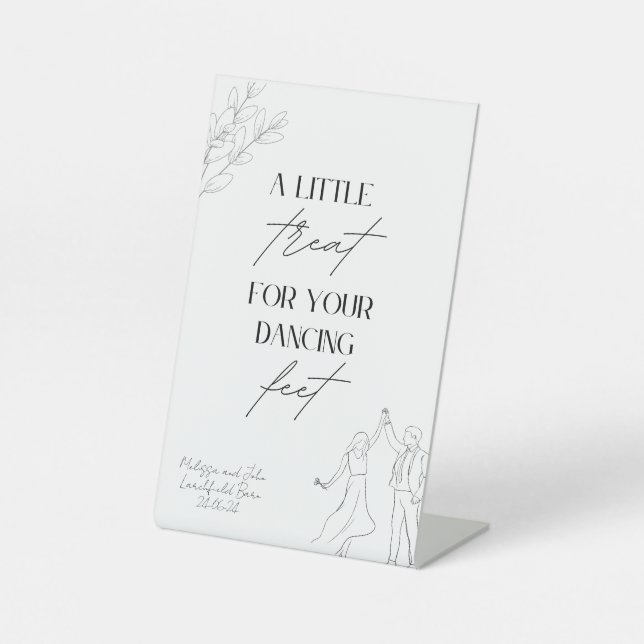 Eine kleine Leckerei für Tanzschuhe Minimalistisch Sockelschild (Vorderseite)