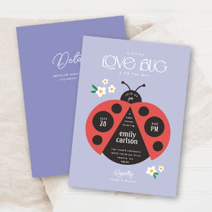 Eine kleine Liebe Bug Lila Baby Girl Dusche Einladung