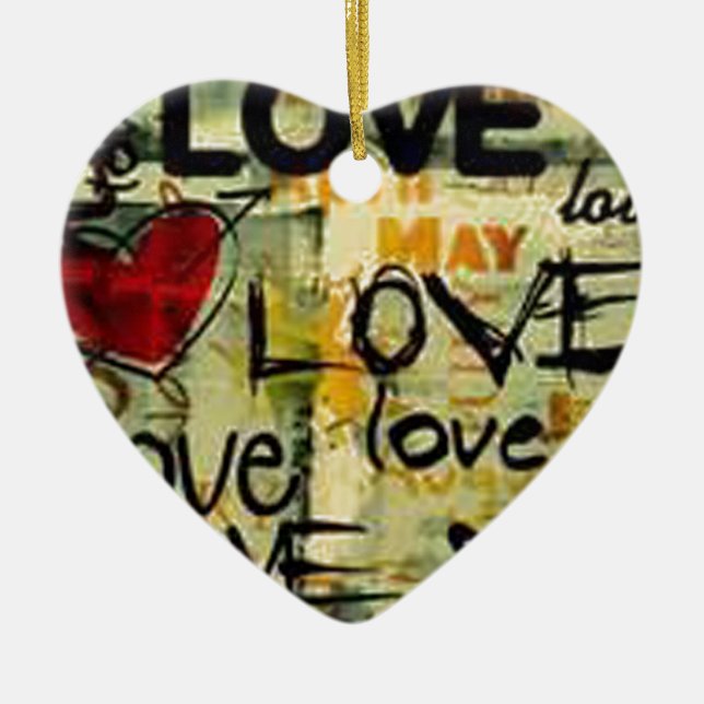 Eine kleine Liebe Graffiti Keramikornament (Vorne)
