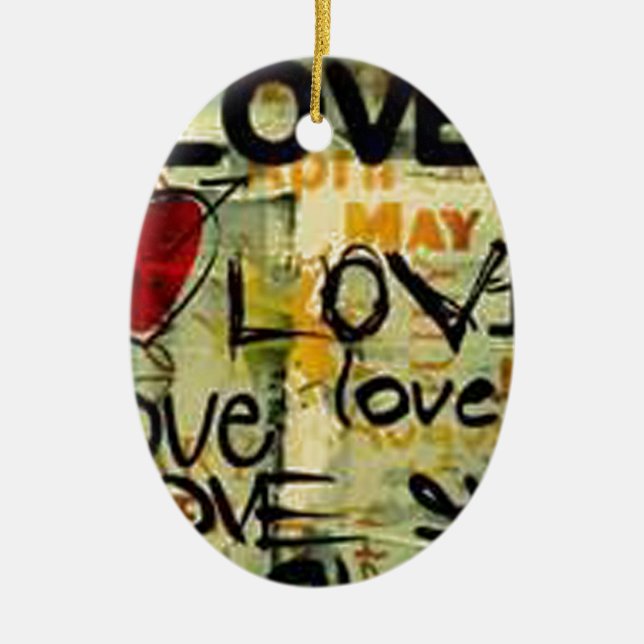 Eine kleine Liebe Graffiti Keramikornament (Vorne)