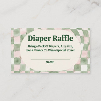Eine kleine Matcha-Baby-Windel-Raffle  Begleitkarte
