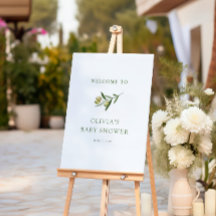 Eine kleine Minimalistische Babydusche aus Olivenö