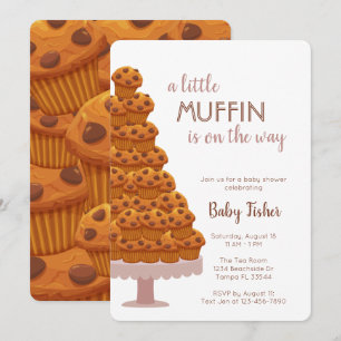 Eine kleine Muffin Dusty Pink Baby Dusche Einladun Einladung