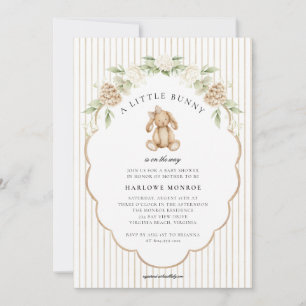 Eine kleine neutrale Baby-Shower-Einladung mit Häs Einladung