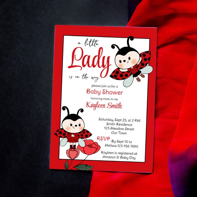 Eine kleine niedliche Ladybug Babydusche Einladung (Von Creator hochgeladen)