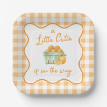 Eine kleine orangefarbene Süsse-Babydusche