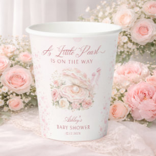 Eine kleine Perle Rosé Baby Shower Pappbecher