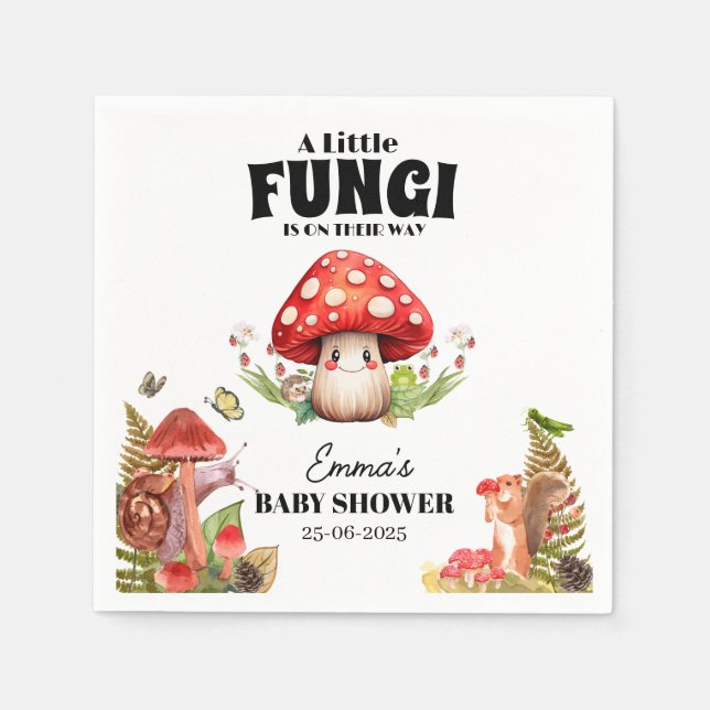 eine kleine Pilzpilzspuppe Butterfly Moth Babydusc Serviette (Vorderseite)