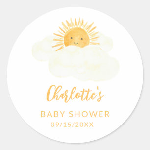 Eine kleine Portion Sonnenschein Baby-Party Runder Aufkleber