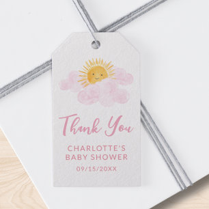 Eine kleine Portion Sonnenschein Baby Shower Danke Geschenkanhänger